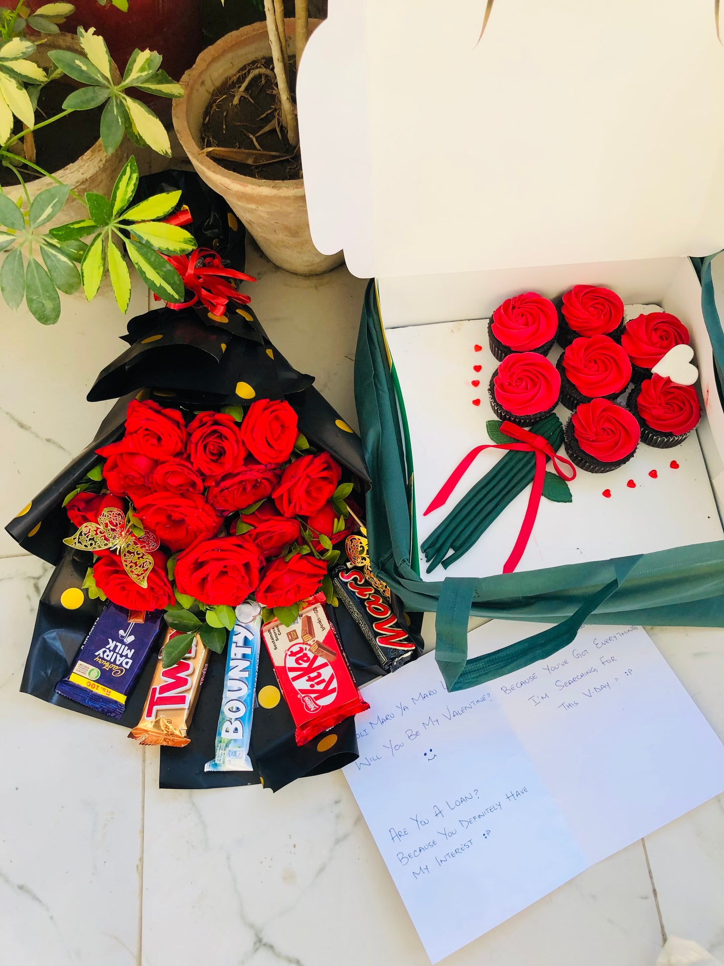 Cupcake & Choco Roses Bouquet