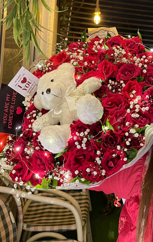 Teddy & Roses Large Boquet
