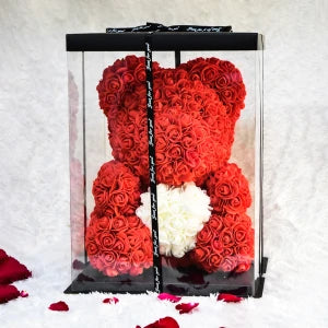 Artificial Red Roses Teddy Bear