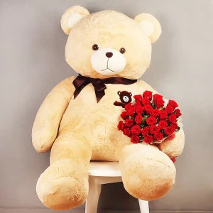 Teddy Bear With Red Roses
